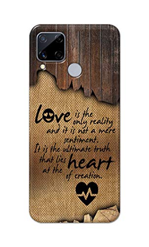 Image of PRINTFIDAA Love is The Only Reality and It is Not Mere Sentiment Printed Designer Hard Case for Realme C15 / Realme C12 / Realme Narzo 20 / Realme Narzo 30A (2021) Back Cover -(e) RPM1010