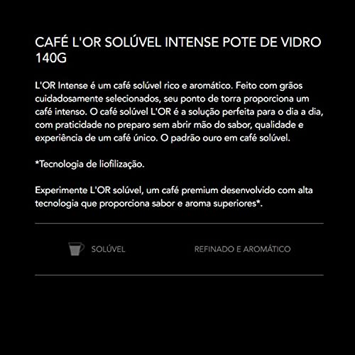 Café L'or Solúvel Intense Pote de Vidro 140 gramas