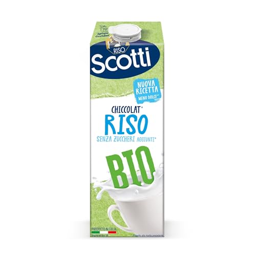 Riso Scotti - Chiccolat Riso - Latte di Riso Senza Lattosio, Senza Glutine, Senza Zucchero, Biologico - 1 L (Il pacchetto può variare)