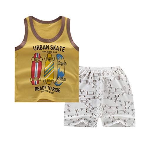 Roupas para bebês meninos de verão para meninos e bebês 2 peças crianças meninas desenho colete shor
