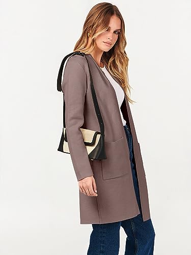 Image of ANRABESS Cardigan Sweater for Women Casual 2026 Fall Fashion Coat Long Sleeve Open Front Knit Coatigan Outwear