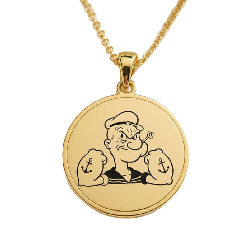 Collier emblème de marin en argent 925 plaqué or fait main d'une élégance intemporelle