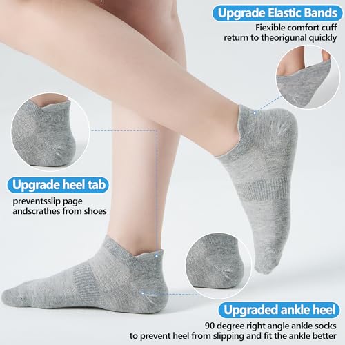 Image of Corlap Ankle Socks Women /Men 8-12Pairs Low Cut No Show Thin With Heel Tab | Ladies White Low Rise Short Summer Athletic Running Workout Sneaker Yoga Pilates Footies Lightweight Socks 7-9 9-11