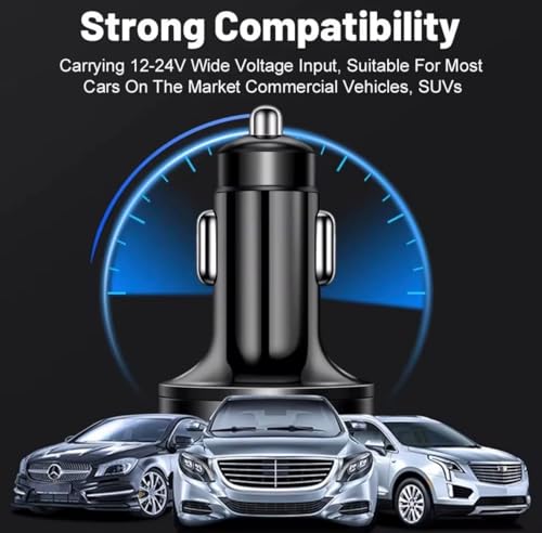 USB C Car Charger Adapter with Voltmeter Compatible with iPhone 16 15 14 13 12 11, Android, Samsung, Super+ QC3.0 6 in 1 Multi-Port Super Fast Charging Cigarette Lighter USB Charger - Image 6