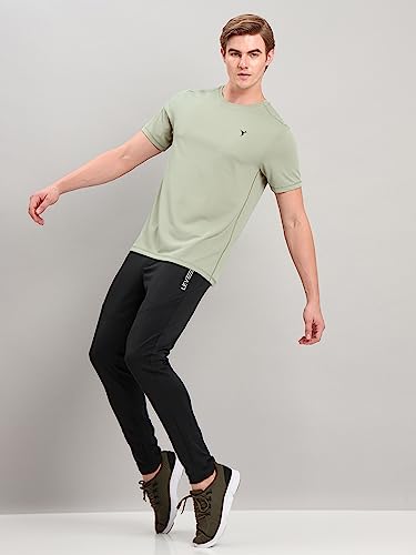 Image of TECHNOSPORT Men's Slim Fit Polyester Activewear Sports T-Shirt with Moisture-Wicking Comfort for Workout, Running & Gym