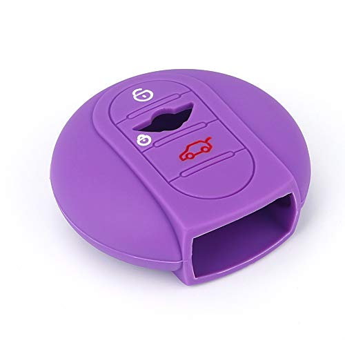 YLC Funda de silicona para llave de coche para BMW Mini Cooper ONE S JCW F54 F55 F56 F57 F60 Clubman Countryman 3 botones Smart Key, morado