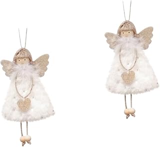 NOLITOY 2 Peças Anjo Menina Pingente Menina Ornamento Enfeites De Pelúcia Enfeites De Natal Miniture Decoração Mini Boneca Mha Pelúcia Adorável Pendurado Pingente Anjo Boneca De Pelúcia