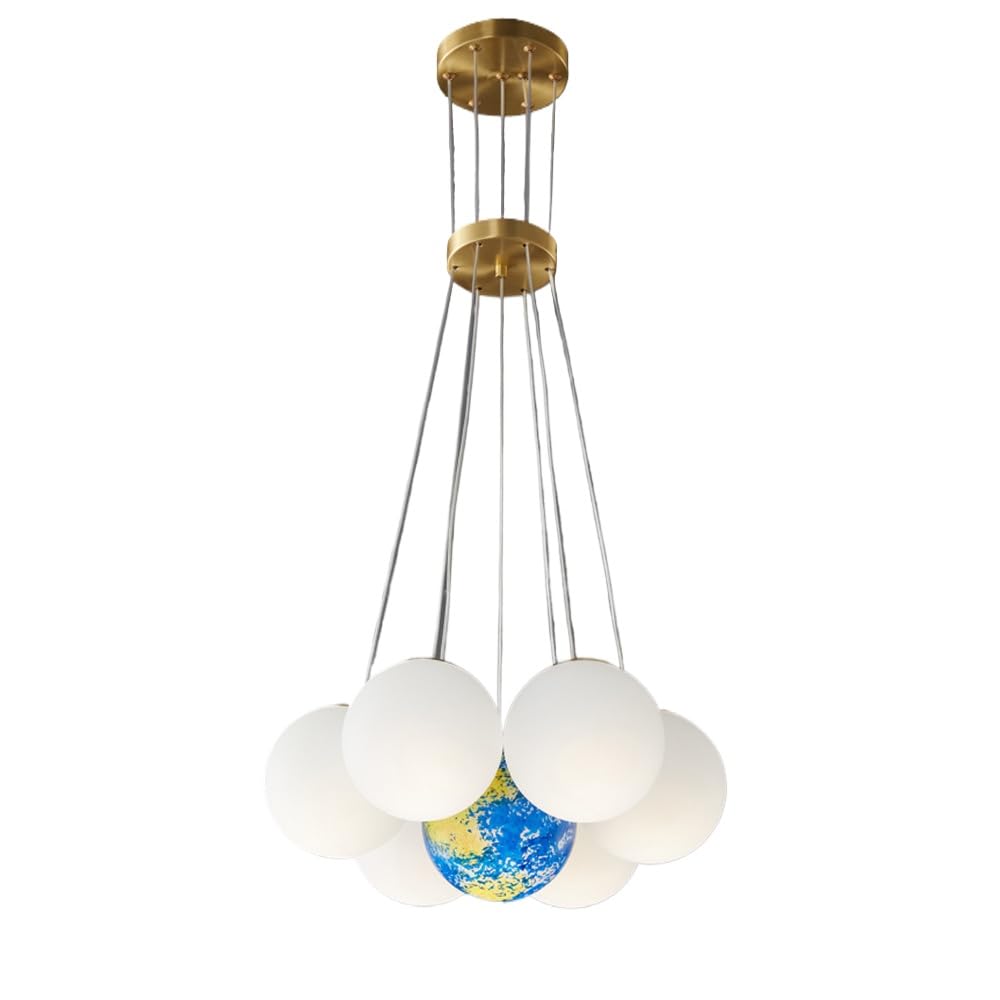 Globe en verre moderne suspension lune impression 3D pour salon