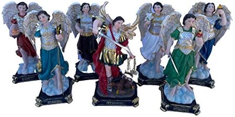 Miniatura 2 de misantuario Juego de 7 Arcángeles de Poliresina de 8" St. Miguel, San Gabriel, San Rafael, San Barachiel, St.Selatiel, San Judiel, San Uriel, Nuevo