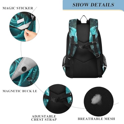 senya Butterfly Rose Raindrop Backpack Water-Resistant Bag Lightweight Bookbags with Reflective Strip2