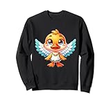 Cute Comic Duck Drake Angel with Wings