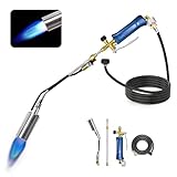 Bobillow 2-In-1 Propane Torch Weed Burner, 240,000 BTU Heavy Duty Flamethrower with Extended 10 inch Hose，Blow Torch Featuring Igniter and Flame Control, QCC Standard