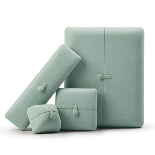 Joyería Caja de Anillo Caja de Brazalete de Terciopelo Pendiente Colgante Caja de Regalo Joyero de Gama Alta Set de 4 Expositor de Joyas Accesorios (Color : Green, Size : 4-Piece Set)
