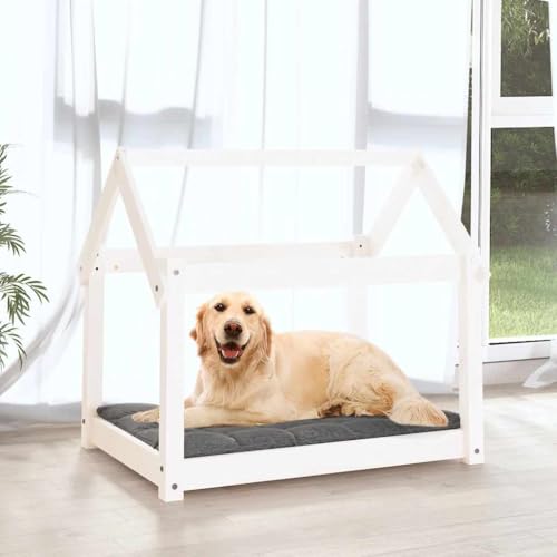 Lit pour chien en bois stable solution couchage surélevé pin massif blanc - 4