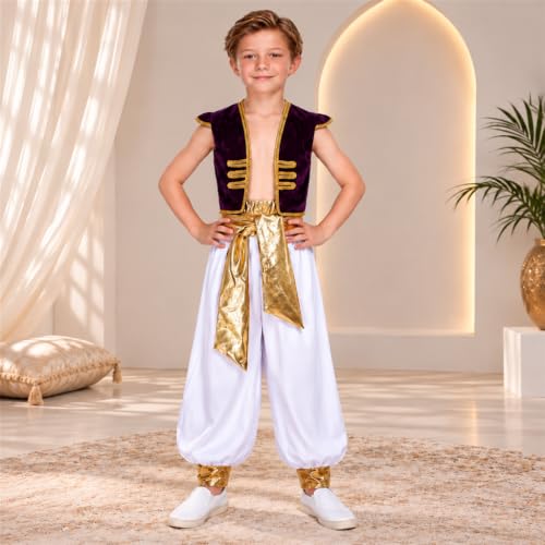 Dressy Daisy Boys Arabian Prince Costume Set, Purple, Size 6-8 by Dressy Daisy - Used condition - Image 6