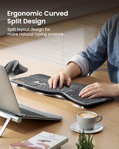 ProtoArc EK01 Plus Backlit Ergonomic Keyboard with EC200 Ergonomic Chair