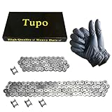 Tupo 420 Chain 90 Links + 42 Links + Lock Compatible With A Mini Bike with Jackshaft And A Clutch Such as Coleman CT200U BT200X Baja Hensim Massimo MB165 MB200 Axis TrailMaster M200 Tomberlin Firehawk