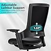 CLATINA Swivel Executive Computer Chair with 3D Armrest and Lumbar Support, Adjustable Ergonomic Fabric Backrest Task Chair for Home Office Conference Room