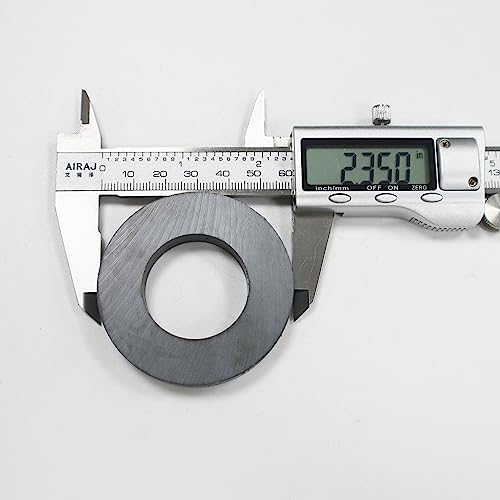 Ringmagnete große Qualität Y35 Keramikmagneterund stark Ferrit magnete mit Loch Ø 60 mm x 32mm x 10 mm, Magnetring Scheibe mit Loch Ring für Industrie, DIY, Basteln, Wissenschaftsprojekte (2 Stück)