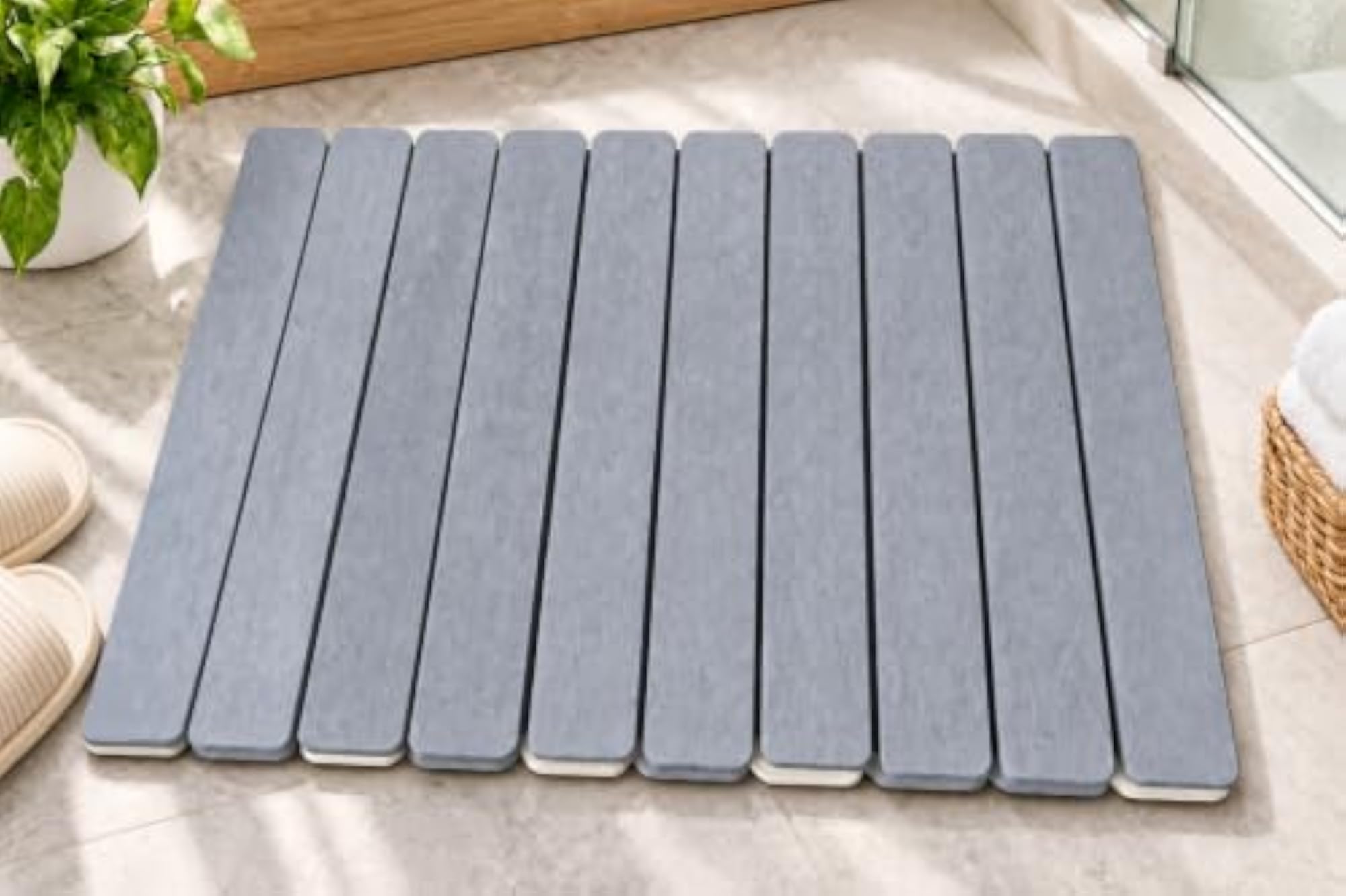 Foldable Diatomaceous Earth Bath Mat, Quick Dry