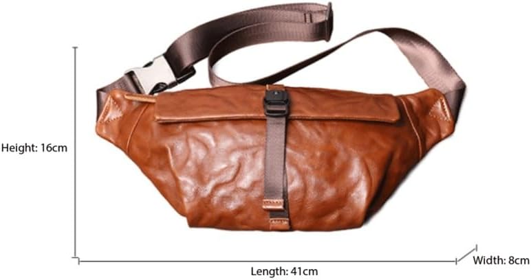 Retro Men's Genuine Leather Crossbody Backpack with Large Capacity for Mobile Phone