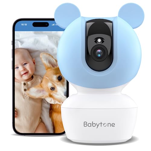 Babytone 4MP Wifi Indoor Security Camera, 2.5K Wireless Baby Monitor with with Phone APP, Auto Tracking, Pet Camera with 2 Way Audio, IR Night Vision, Human/Sound/Motion Detection, Works with Alexa