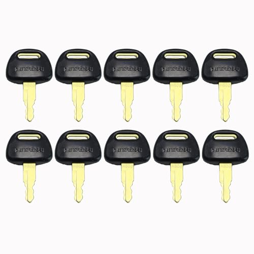 Newyuan 10pcs Hitachi H800 Excavator Ignition Key Compatible with John Deere Fiat Case Excavator Digger Industrial Plant Key H800