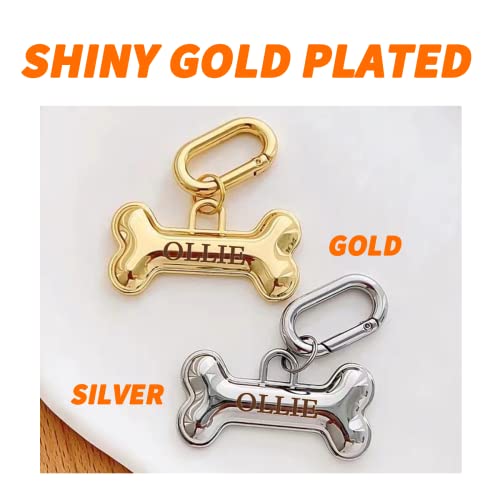 Memopaw Dogs Id Tags Stylish Personalized Double Sided Deep Engraved Cat & Dog Collar Charm Bone Balloon Shape Brass #TOP4