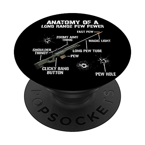 Anatomy Of A Pew Pewer – Drôle Guns Sniper Gun PopSockets PopGrip Interchangeable
