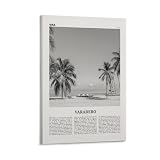 LZTEN Impresión Varadero en blanco y negro, arte de pared Varadero, póster Varadero, foto Varadero, decoración de pared Varadero, Playa Azul, Cuba, Cuba, lienzo cubano y caribeño Wal