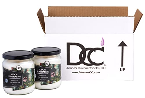 Siberian Fir Two Pack Odor Eliminating Highly Fragranced Candle - Eliminates 95% Of Pet, Smoke, Food, And Other Smells Quickly - Up To 80 Hour Burn Time - 12 Ounce Premium Soy Blend #TOP1