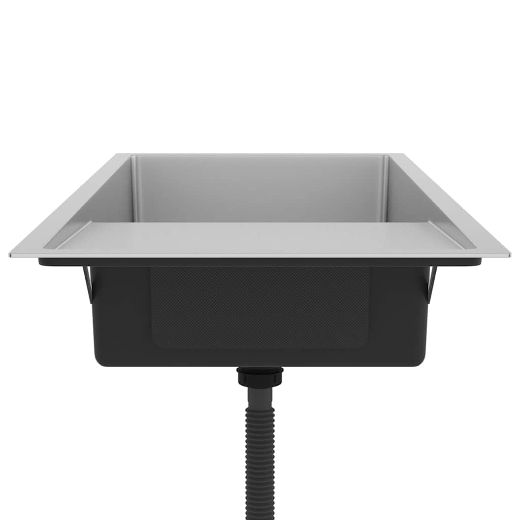 vidaXL Fregadero de Cocina Hecho a Mano de Acero Inoxidable Lavabo