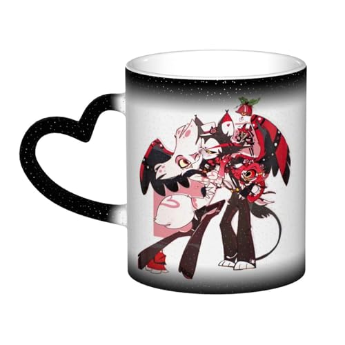 Xinchangda Hazbin Hotel Taza de color cambiante Anime Alastor/Angel Dust/Charlie Morningstar Taza de cerámica con marca mágica Taza de café Taza de té Regalos creativos Xinchangda Hazbin Hotel Taza de color cambiante Anime Alastor/Angel Dust/Charlie Morningstar Taza de cerámica con marca mágica Taza de café Taza de té Regalos creativos