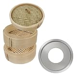 【初心者セット】 せいろ 蒸し器 2段 日本製 燕三条 せいろ蒸し器 燕三条製 せいろ鍋 中華せいろ せいろ蒸し 蒸籠 蒸篭 セット 蓋 本体 セイロ 蒸し 13cm 17cm 21cm 点心 中華 肉まん 小籠包 シュウマイ 中華セイロ 初心者 ビギナー 竹製 竹 受け台 (ナチュラル, 21cm)