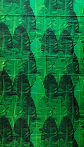 Image of ZEONELYMART Banana Leaf Backdrop Cloth Hangings for Pooja, Housewarming and Wedding etc Events Decoration 10 X 8 Feet (Banana Leaf Cloth with Ganesh) Ganesh chaturthi Backdrop