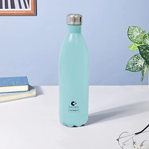 Image of Clay Craft Vacbott Vaccum Bottle, 500 ml Stark Double Walled 24 Hours Hot and Cold Water Bottle, 1 Piece| Leak Proof | Office Bottle | Gym | Home | Kitchen (Sky Blue)