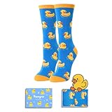 HAPPYPOP Rubber Duck Socks for Women - Funny Cute Fun Rubber Duck Gifts for Animal Lovers Novelty Crazy Gifts for Her