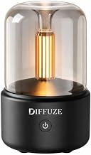 Diffuze Aroma Diffuser Retro Style Flame| Candlelight Humidifier with Warm LED Glow | Ultrasonic Cool Mist | Silent USB | Auto Shut-Off | Bedroom, Home Decor & Relaxation