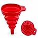Leaton Silicone Collapsible Funnel Foldable Funnel for Liquid Transfer 100% Food Grade Silicone (Red)