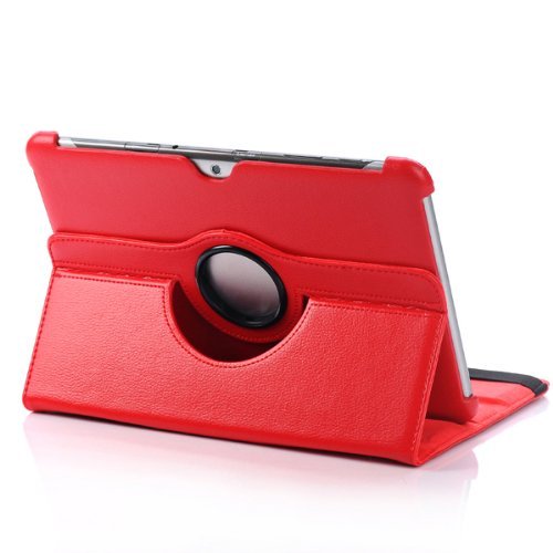 Galaxy Tab 2 10.1 Case, Pt Rotating Stand Case For Samsung Galaxy Tab 2 10.1 P5100 P7510 Tablet [Auto Sleep/Wake] - Red #TOP2