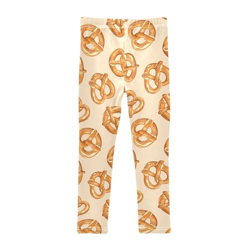 ZZKKO Girls Leggings Golden Brown Salted Begger Cake Toddler Girls Clothes Leggings for Girls Toddler Girls Leggings 3-4T2