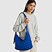 RM ROOMERS Large Quilted Tote Bag for Women - Lightweight Puffer Shoulder Bag with Adjustable Strap, Nylon Crossbody Purse for Work Travel Gym Mom, Fashion Bubble Design Carryall Handbag - Klein Blue