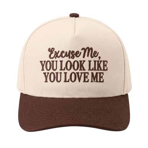 Funny Trucker Hats Vintage Adjustable Embroidery Baseball Caps Snapback Hat for Women Gag Gifts (You Look Like Love Me)