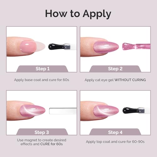 Image of MelodySusie Starry Cat Eye Gel Nail Polish, 0.5 Fl Oz Light Pink Glitter Holographic Magnetic Nail Polish with Magnet, UV Nail Polish for Nail Art Manicure Salon DIY at Home G1703