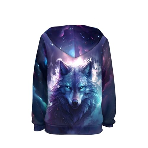 Image of GLUDEAR Teen Boys Girls Novelty Animal Galaxy Hoodies Sweatshirts Pullover