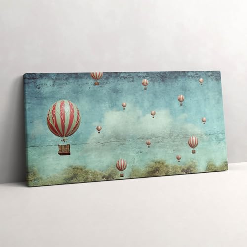 Tableau photo sur toile 140x70cm ballons volants pour decoration murale