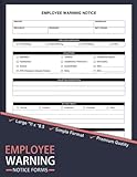 Employee Warning Notice Form: Employee Disciplinary Action Forms Book | Warning Notice and Write Up Forms | Employee Performance | Corrective and Warning Notice Sheets