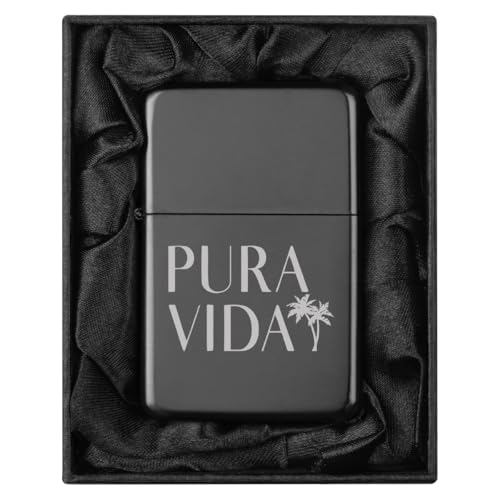 Encendedor en caja negra forrada de seda Pura Vida Costa Rica miniatura 1