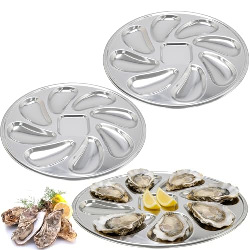 GMAPATS 3-Pack Stainless Steel 8-Slot Oyster Grill Pan