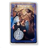 Laminated St Peregrine Prayer Card - Catholic Holy Card for Patron Saint of Cancer, Includes St Peregrine Medal in Wallet Size Prayer Card